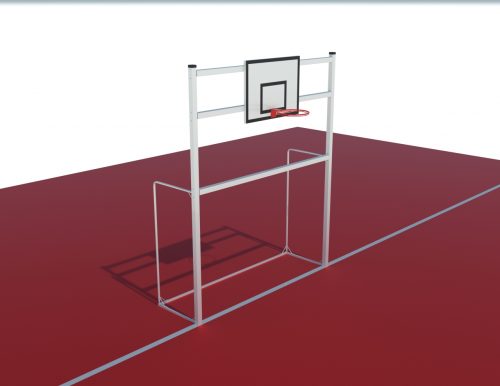 football goal with basketball