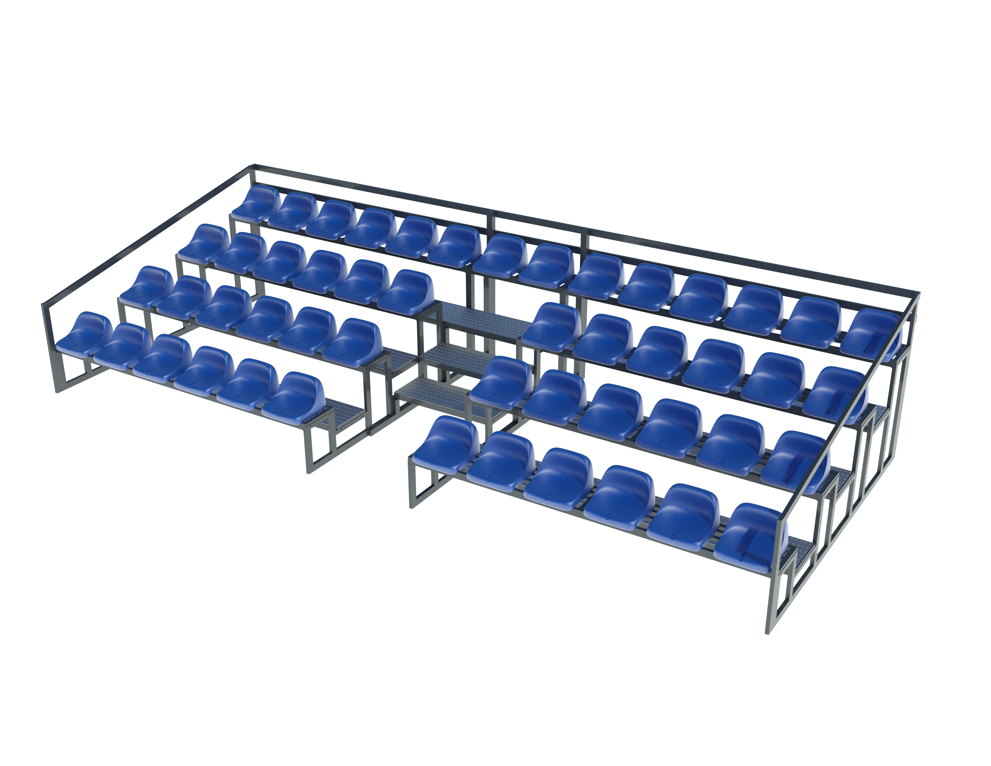 Tribune standard 3m4lev vizualization-Temp0007 spectator tribune on 4 rows for stadiums